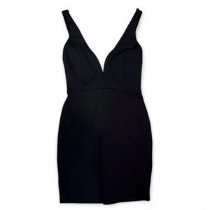 Lulu's Classic Black V-Neck Mini Dress